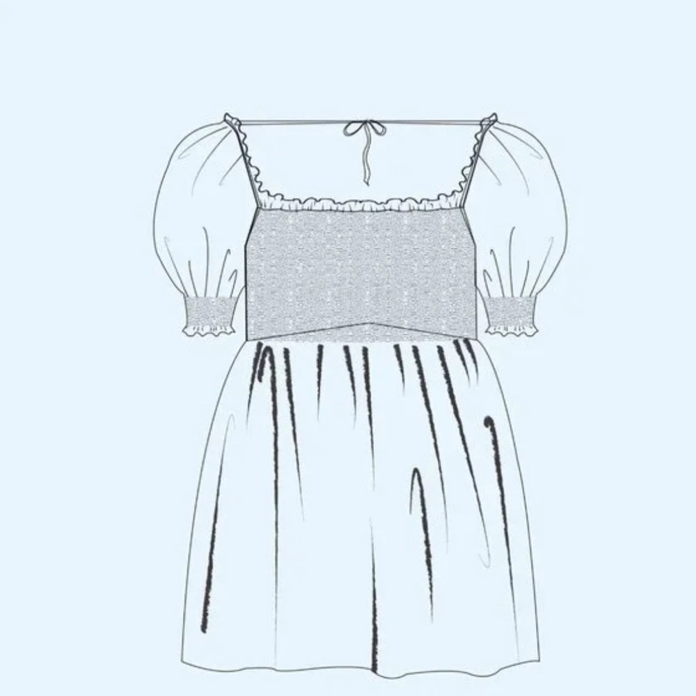 Athena Nap Dress - Blue Roses Poplin × 1 - Picture 6 of 7